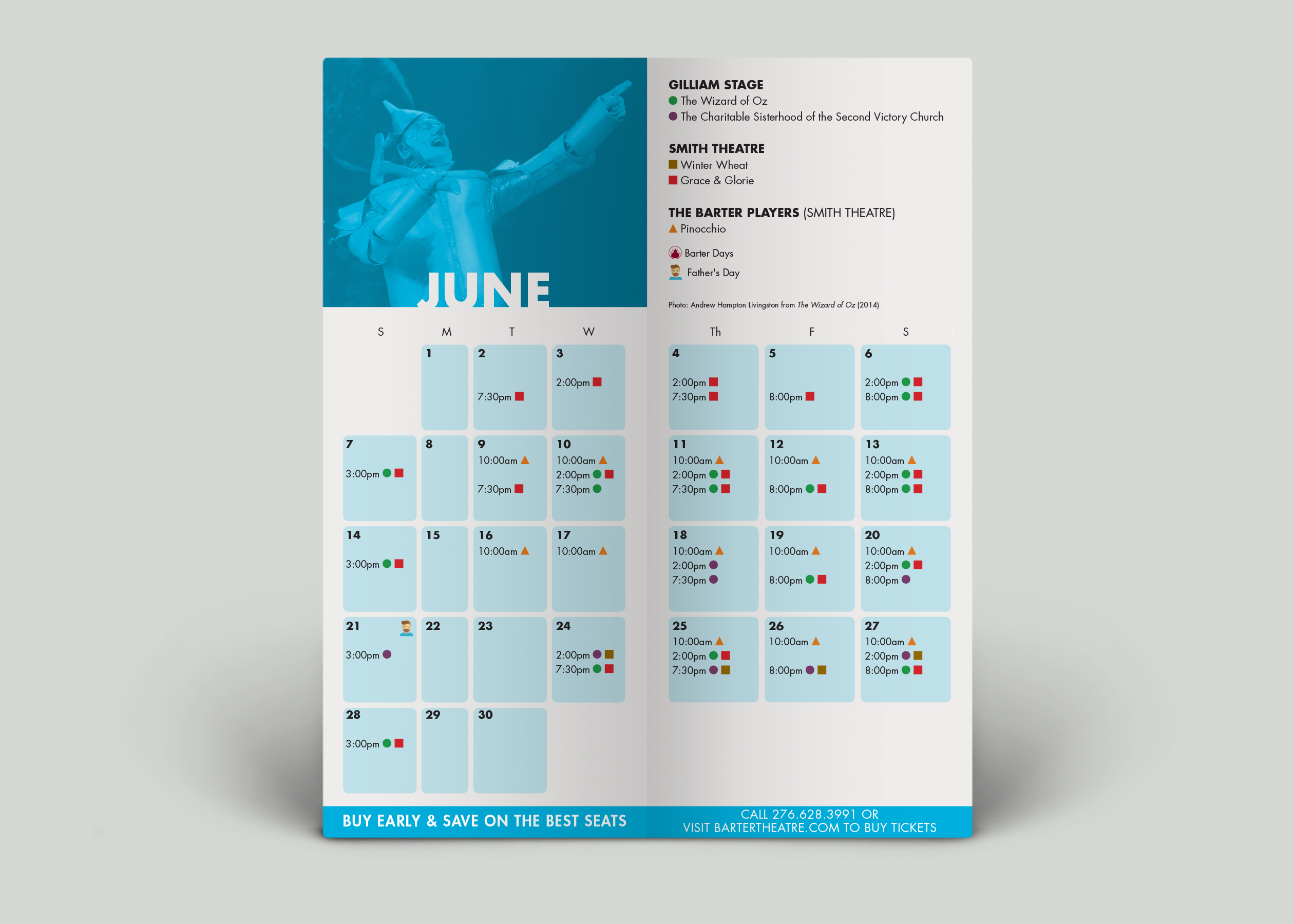 Barter Theatre 2020 Catalog Calendar Spread 2