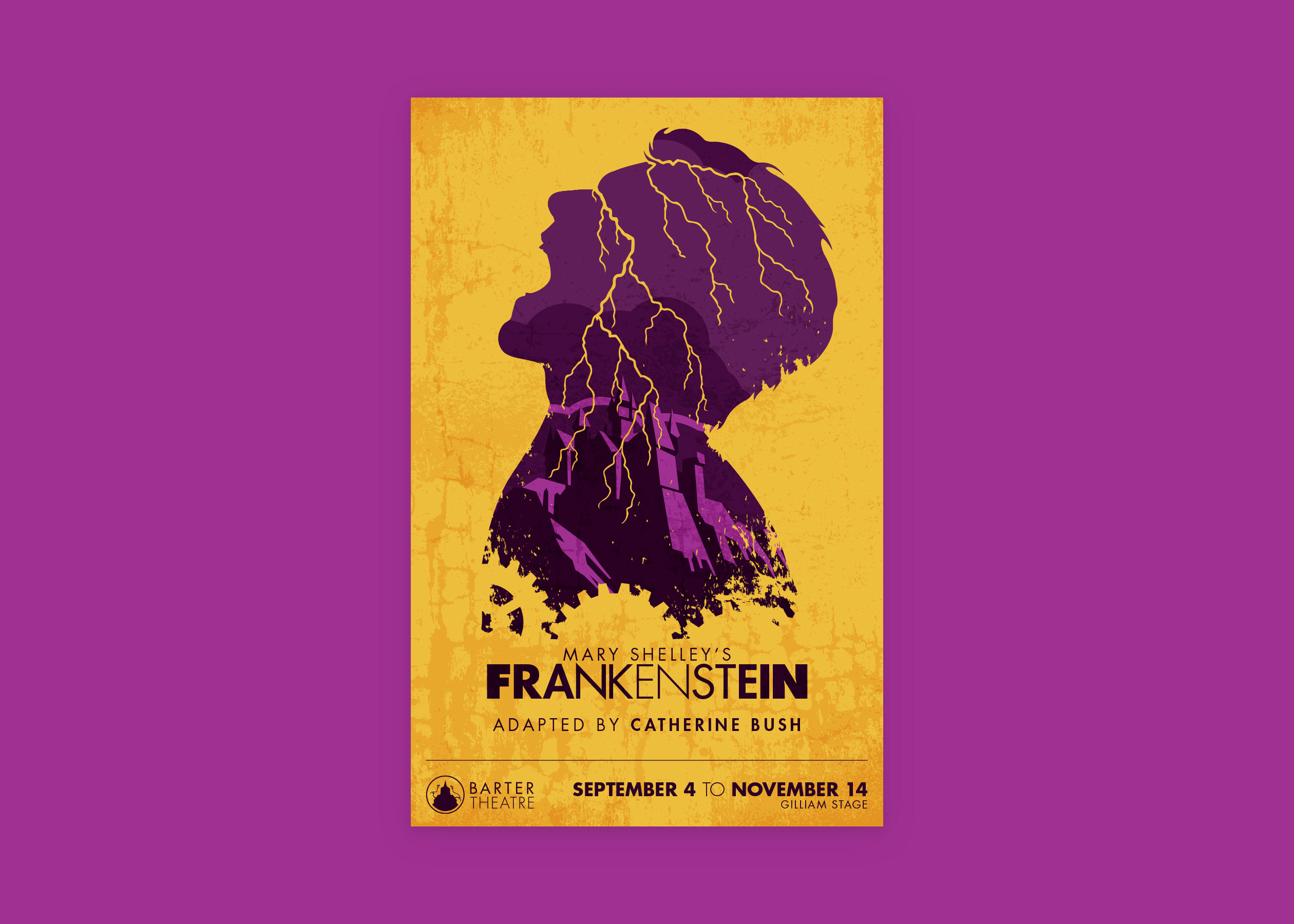 Frankenstein Poster with Color BG